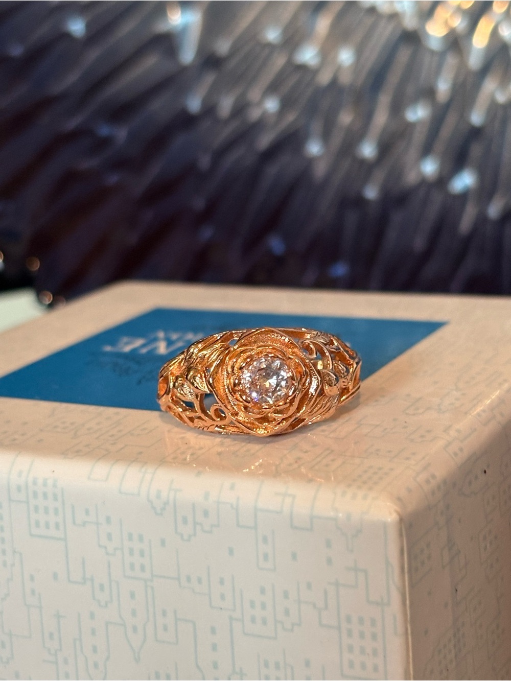Rose Gold (plated?) Sz 9 Ring